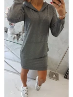 Šaty s kapucí grafitové
