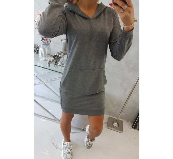 Šaty s kapucí grafitové