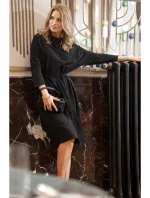 S403 Úpletové šaty nadměrné velikosti - černé