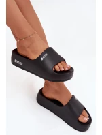 Dámské pantofle na masivní platformě Big Star – černé