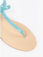 Výborné dámské modré sandály bez podpatku Výborné dámské modré sandály bez podpatku