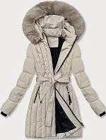 Dámská zimní bunda s ozdobným prošíváním S'west light beige (B8307-46)