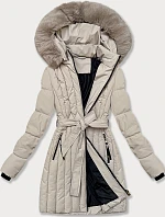 Dámská zimní bunda s ozdobným prošíváním S'west light beige (B8307-46)