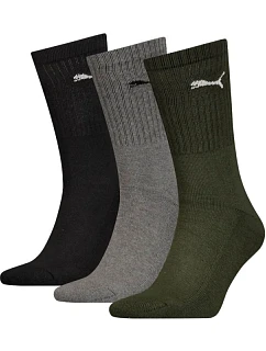 Ponožky Puma Crew, 3 páry, černé, šedé, zelené, 880355, 28