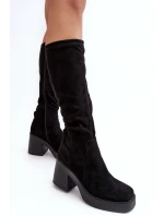 Dámské kotníkové boty na masivním sloupku D&A SN622-10A černé