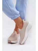 Materiálové Sportovní Boty Dámské Slip-On Kobbo 102425 Béžové