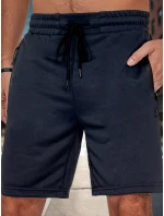 Pánské tmavě modré teplákové šortky Dstreet SX2479