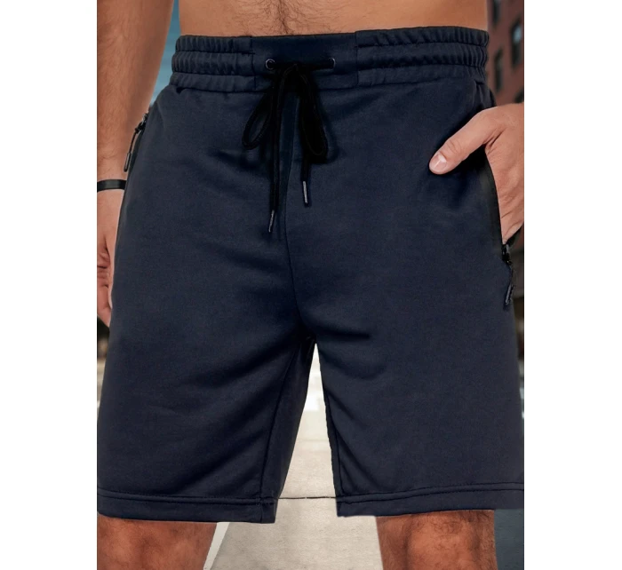 Pánské tmavě modré teplákové šortky Dstreet SX2479