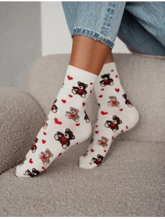 Milena ponožky 0200-202 Medvídci se srdíčky Valentýn 37-41
