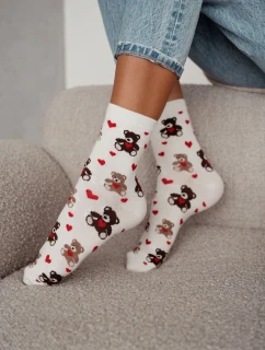 Milena ponožky 0200-202 Medvídci se srdíčky Valentýn 37-41