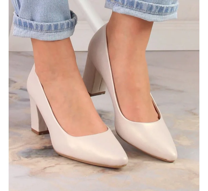 Sergio Leone W SK403C béžové perleťové lodičky na jehle Sergio Leone W SK403C béžové perleťové lodičky na jehle