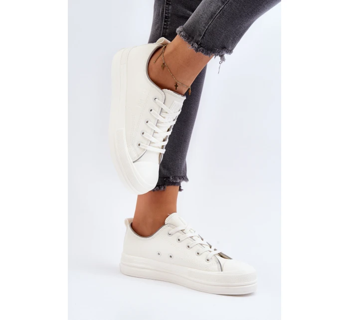 Dámské tenisky z ekologické kůže Big Star model 21649521 Bílé - Big Star Shoes Dámské tenisky z ekologické kůže Big Star model 21649521 Bílé - Big Star Shoes