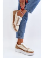 Dámské tenisky na platformě béžové Redala Dámské tenisky na platformě béžové Redala