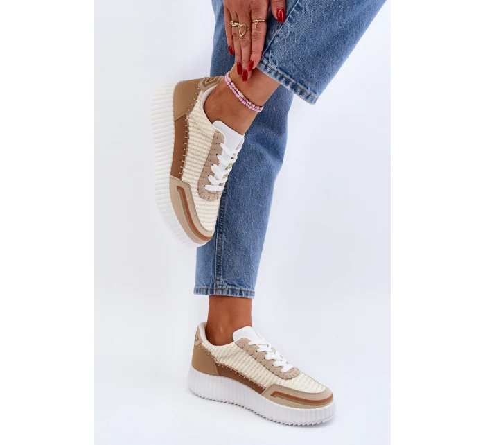 Dámské tenisky na platformě béžové Redala Dámské tenisky na platformě béžové Redala