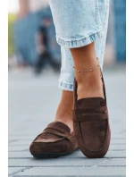 Dámské loafersy mokasíny s plochou podrážkou Roseline – tmavě hnědé Dámské loafersy mokasíny s plochou podrážkou Roseline – tmavě hnědé