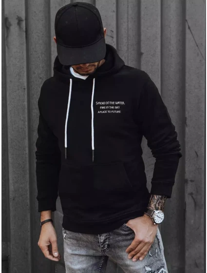 Pánská černá mikina Dstreet BX5463 Pánská černá mikina Dstreet BX5463