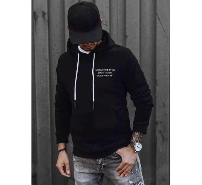 Pánská černá mikina Dstreet BX5463 Pánská černá mikina Dstreet BX5463