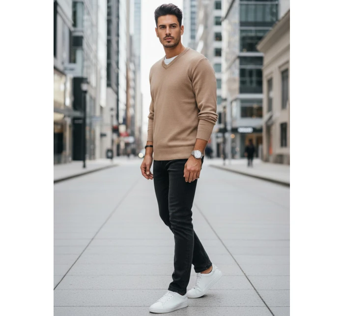 Pánský svetr s velbloudí Dstreet model 21994002 - FashionStreet