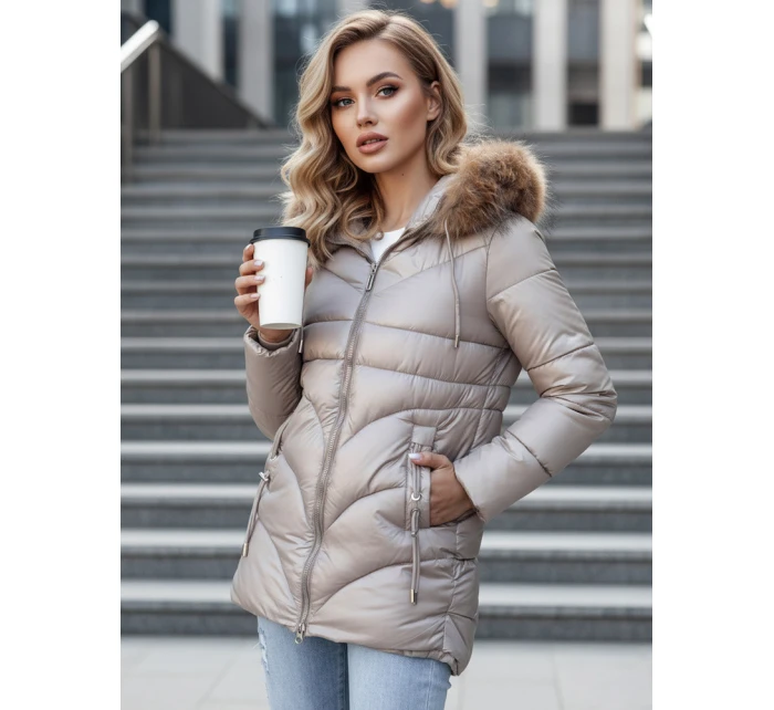 Dámská zimní bunda s kapucí camel Dstreet model 21995548 - FashionStreet