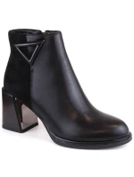 D&A S.Barski Premium Collection W OLI238 černé zateplené boty s ozdobným sloupkem