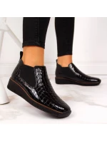 Kožené boty z hadí kůže Rieker W R474 černé Kožené boty z hadí kůže Rieker W R474 černé