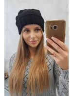 Dámská čepice černá model 18751759 - K-Fashion Dámská čepice černá model 18751759 - K-Fashion