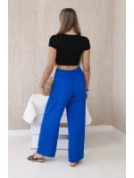 Kalhoty se širokými nohavicemi chrpově modrá Kalhoty se širokými nohavicemi chrpově modrá