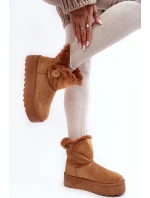 Dámské sněžné boty s platformou s kožešinou Camel Wikasem Dámské sněžné boty s platformou s kožešinou Camel Wikasem