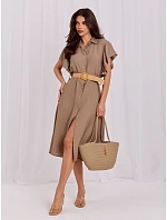 Dámské šaty MI SK 82970.86 khaki - Milady Dámské šaty MI SK 82970.86 khaki - Milady