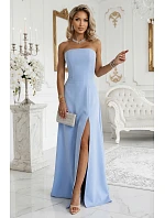 maxi šaty s rozparkem a zavazováním na zádech modré model 22064822 - numoco maxi šaty s rozparkem a zavazováním na zádech modré model 22064822 - numoco