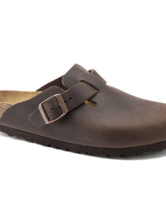 Dámské/pánské žabky Birkenstock Boston Habana z olejované kůže regular wide (0860131)
