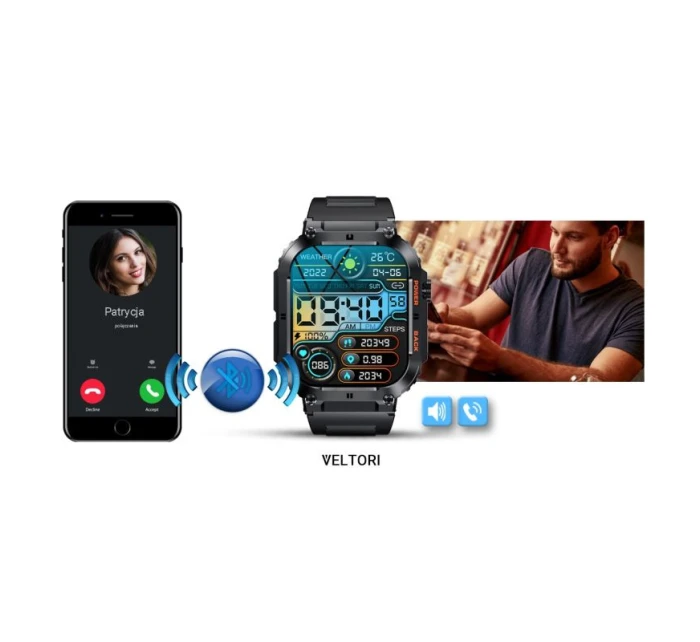 Černý silikonový řemínek model 21805561 - VELTORI