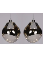 BAUBLE SKLENĚNÉ TVAROVÁNÍ KAPKA 2KS VEDL 12CM ANTRACITOVÁ