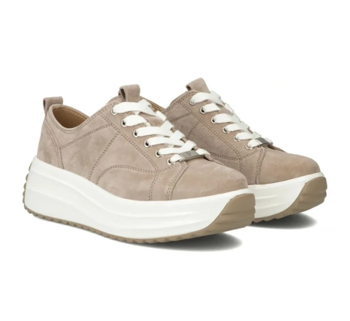 Dámské kožené boty na platformě béžové Filippo DP6795 Dámské kožené boty na platformě béžové Filippo DP6795