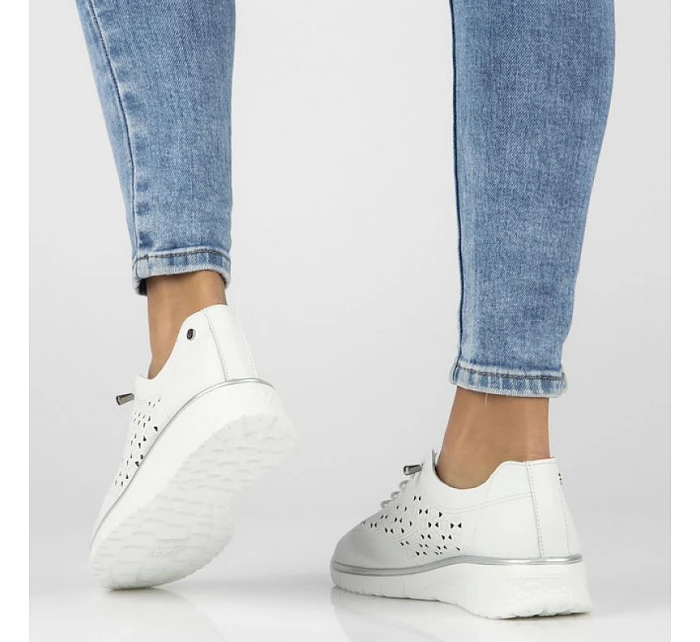 Dámské kožené ažurové polobotky Filippo model 22097348