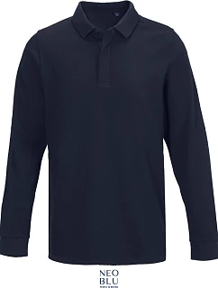 LSL Men Pánské těžké piqué polo s dlouhým rukávem night blue model 22442411 - NEOBLU