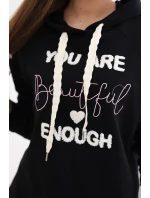 Bavlněná mikina s kapucí černý