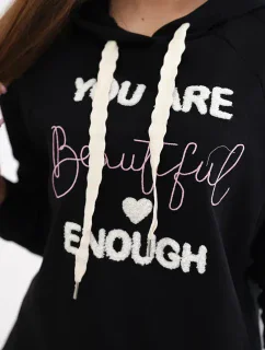 Bavlněná mikina s kapucí černý