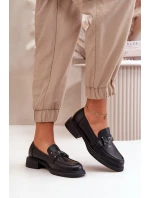 Elegantní Dámské Mokasiny Z Přírodní Kůže Černé Vinceza 91114