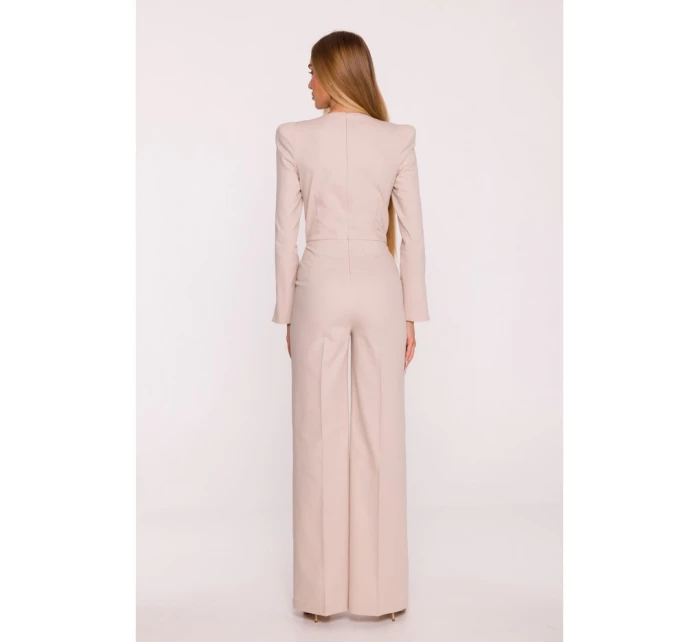 M883 Kombinéza džínového vzhledu - béžová