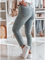 Dámské džínové kalhoty slim fit s páskem SLIMVISA modré FashionStreet UY2460