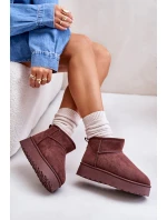 Dámské Sněhule Na Platformě Zateplené Kožíškem Tmavě Hnědé model 21672069 - Boto Dámské Sněhule Na Platformě Zateplené Kožíškem Tmavě Hnědé model 21672069 - Boto