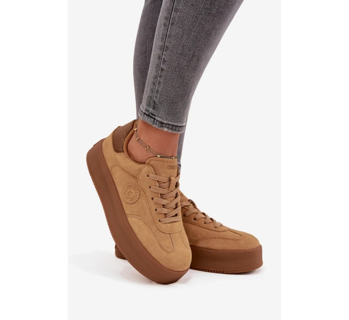 Dámské tenisky na platformě Panterka Big Star SS274762 Camel