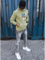 Pánská zateplená mikina s kapucí olivová FashionStreet BX5379