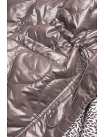 Dámská bunda v barvě cappucino s ozdobnou podšívkou (BH2182)