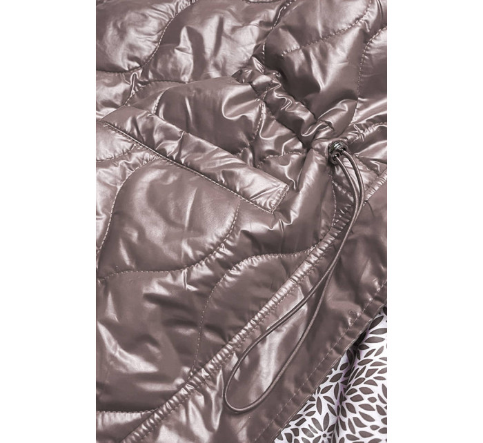 Dámská bunda v barvě cappucino s ozdobnou podšívkou (BH2182)