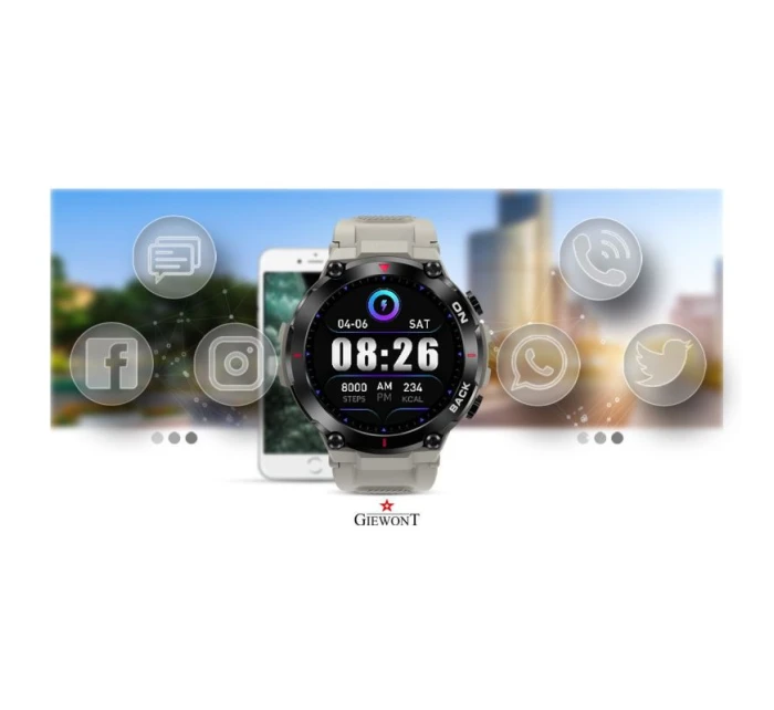 GIEWONT Pioneer GPS smartwatch GW460-3 - Světlý kámen