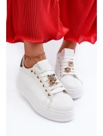 Dámské boty na platformě s ozdobami bílé Herbisa Dámské boty na platformě s ozdobami bílé Herbisa