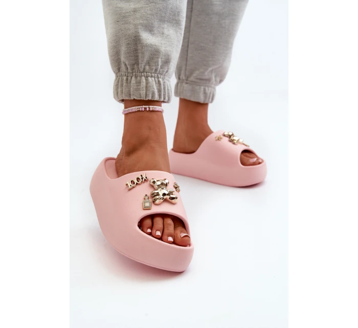 Dámské lehké pěnové žabky s ozdobami růžové Orchia Dámské lehké pěnové žabky s ozdobami růžové Orchia