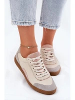 Dámské Kožené Tenisky Zazoo N1220 Béžové Dámské Kožené Tenisky Zazoo N1220 Béžové